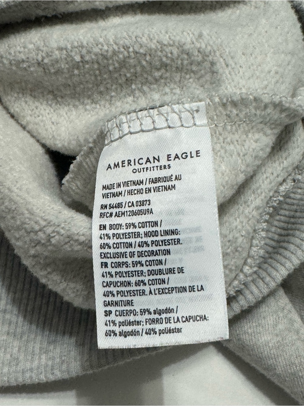 American Eagle Peace & Love Club Est. 1977 Gray Pullover Hoodie Womens Large - Picture 4 of 5